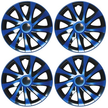 4x Kołpaki 14 Draco CS Blue - Black niebieskie uniwersalne do samochodu