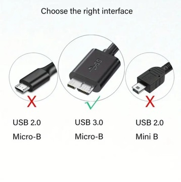 Кабель USB 3.0 A к Micro B для внешнего жесткого диска HDD 1 м