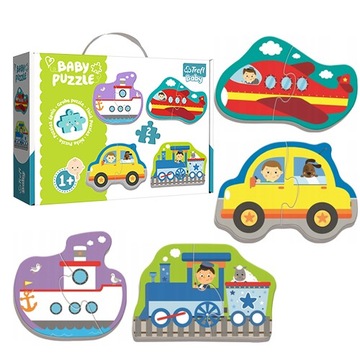 Puzzle 4 w 1 - Baby Pojazdy transportowe Trefl