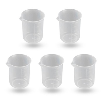 Miarka 100ml, Plastik, Przezroczysty, 5.9-6.1x6.7cm, 5 szt