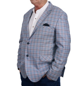 МУЖСКОЙ СИНИЙ ПИДЖАК В КЛЕТКУ, ЭЛЕГАНТНЫЙ, ПОВСЕДНЕВНЫЙ, БОЛЬШОЙ ТУРЕЦКИЙ 68