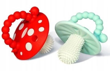 RAZBABY СИЛИКОНОВЫЕ ЛОГОПЕДИЧЕСКИЕ ПРОРЕЗЫЧКИ 2 ШТ. КРАСНЫЙ И СИНИЙ