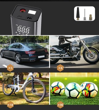 КОМПРЕССОР АВТОМОБИЛЬНЫЙ КОМПРЕССОРНЫЙ НАСОС Powerbank 7800мАч 120Вт 35л/мин 10бар