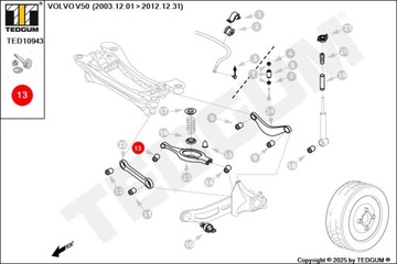 ŚRUBA WAHACZA TYLNEGO DOLNEGO POPRZECZNEGO TYLNEGO DO BELKI FORD VOLVO