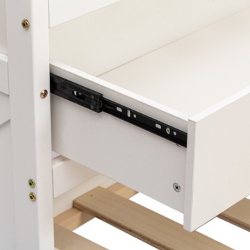 Кровать односпальная из массива сосны 90х190 С выдвижным ящиком Белый