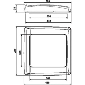 Мансардное окно с вентилятором, 12 В, моторизованное, 40x40, белый/кремовый Thule W-wa