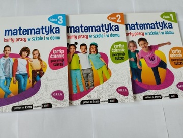 3x KARTY PRACY MATEMATYKA kl. 1-3 Greg Nowość