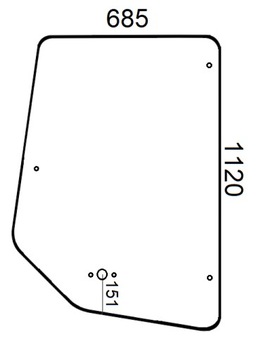 Szyba drzwi CAT 416C, 426C, 428C, 436C, 438C