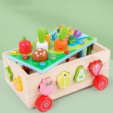 MONTESSORI GRA LOGICZNA ZRĘCZNOŚCIOWA SORTER MARCHEWKI I ROBACZKI