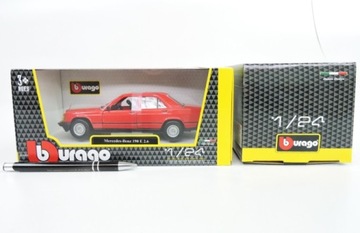 BBURAGO metal, 1:24, Mercedes-Benz, 190E red