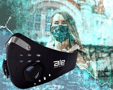 ALE Active MASK ANTI SMOG ANTI DUST MASK RUNNER + ФИЛЬТРЫ 2 шт.
