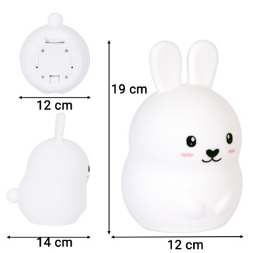 Ночной светильник SOFT RABBIT для детей, цветной СИЛИКОНОВЫЙ RGB светодиод + пульт дистанционного управления