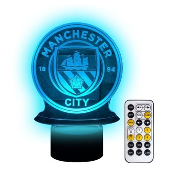 Lampka nocna 3D LED MANCHESTER CITY FC + Pilot