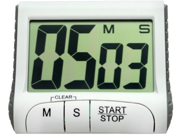 MINUTNIK CYFROWY TIMER STOPER LCD MAGNES SM1483 BIAŁY