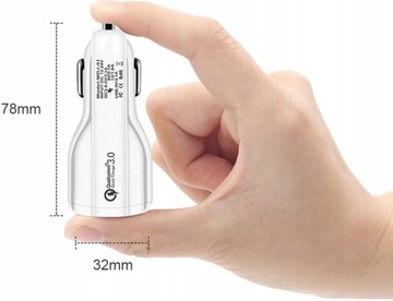 SZYBKA ŁADOWARKA SAMOCHODOWA USB QUICK CHARGE QUALCOMM 3.0 2x USB 3,1A
