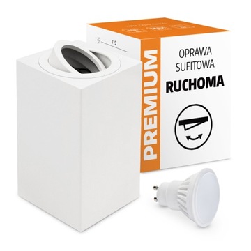 Oprawa Halogenowa Kwadratowa Ruchoma + LED GU10