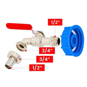 КРЫШКА СЛИВНОГО КЛАПАНА БАК МАУЗЕРА 1000л 3/4x1/2 IBC БЫСТРОСОЕДИНИТЕЛЬНЫЙ ШЛАНГ