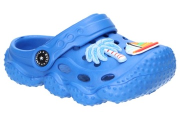 AMERICAN CLUB NH145 LEKKIE KLAPKI DZIECIĘCE, SANDAŁY PIANKOWE ROYAL BLUE 27