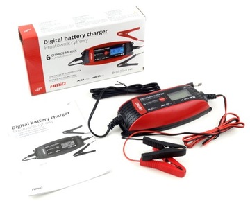 PROSTOWNIK CYFROWY LCD AMIO 12V-6V-2A-4A ŁADOWARKA