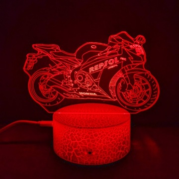 3D светодиодная лампа HONDA REPSOL МОТОЦИКЛ + ПУЛЬТ
