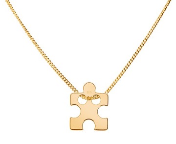 Naszyjnik celebrytka srebrna 925 24k Puzzel 42+4cm