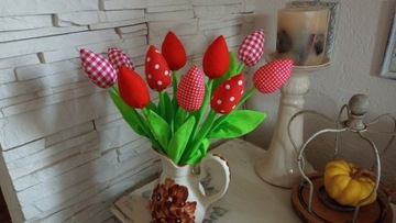 ТКАНЬ ТЮЛЬПАНЫ 35 см, БУКЕТ 10 шт.