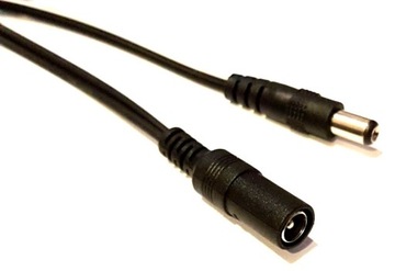 Kabel Przedłużacz zasilania DC 5.5x2.1 wt-gn 1m