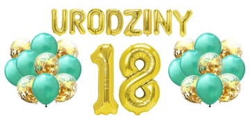 Zestaw balonów na Urodziny Happy Birthday morskie