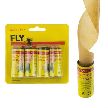 БУМАЖНАЯ МУШКА-ЛОВУШКА С ЭФФЕКТОМ, 4 ШТ.