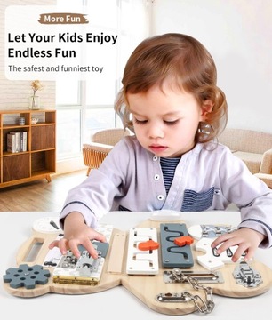 СЕНСОРНАЯ ДОСКА МОНТЕССОРИ ДЛЯ ДЕТЕЙ, 14 элементов, ДВУХСТОРОННЯЯ, БОЛЬШАЯ