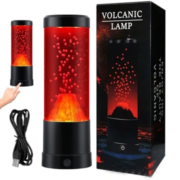 LAMPA WULKANICZNA LAWA CZERWONE ŚWIATŁO DEKORACJA NA BIURKO POKOJU DOMOWYM
