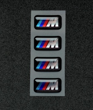 Наклейка хром BMW M-Power 3D, значок на диски, руль 17х9 - 1 шт.