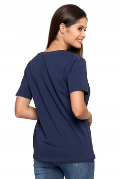 T-Shirt Damski Bawełna PREMIUM Luźna Koszulka Wygodna Dekolt V MORAJ XL