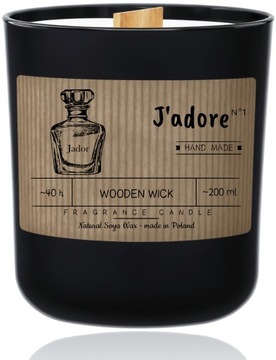 Jadore świeca - Sojowa Świeczka Zapachowa - Drewniany Knot - J'Adore PERFUM