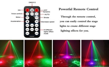 8 OBIEKTYWÓW PARTY LIGHTS DJ DISCO LIGHTS