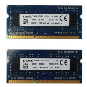 KINGSTON RAM DDR3L 8GB|2x4GB| 1600MHz PC3L-12800S