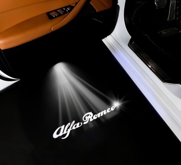 ZESTAW 2x PROJEKTOR LED LOGO ALFA ROMEO HOLOGRAM UNIWERSALNY 12V EMBLEMAT