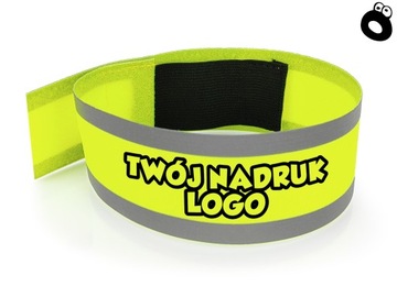 Светоотражающая повязка + ваш собственный логотип.