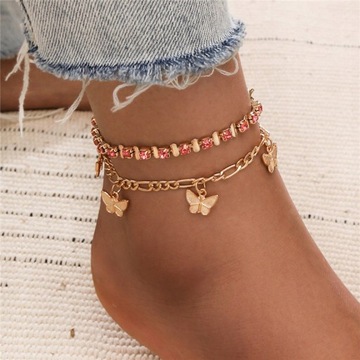 TOBILO New Red Crystal Ankle Bracelets For Wo