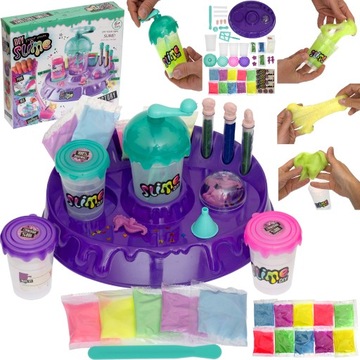 SLIME FABRYKA DO ROBIENIA GLUTÓW ZESTAW XL SLIME BROKAT NAKLEJKI +AKCESORIA