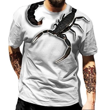 KOSZULKA MĘSKA T-SHIRT SKORPION 3D SCORPIO 3XL