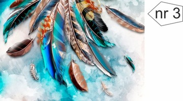 ФОТО ОБОИ ПЕРО ЦВЕТ ПАЛЬМОВЫЕ ЛИСТЬЯ ГРАФИКА