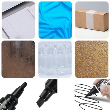 10x ДВУХСТОРОННИЙ ПЕРМАНЕНТНЫЙ МАРКЕР 2/6 мм ЧЕРНЫЙ ДЛЯ ДОСОК МЕТАЛЛ ПЛАСТИК СТЕКЛО