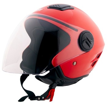 KASK OTWARTY NA SKUTER MOTOCYKL MOTOROWER CZERWONY M HOMOLOGACJA ECE