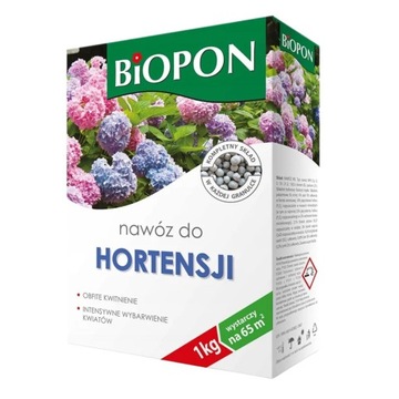 BIOPON NAWÓZ DO HORTENSJI GRANULAT 1KG OBFITE KWITNIENIE WYBARWIANIE WZROST