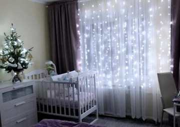 Kurtyna świetlna LED - 6x3m zimny biały+pilot