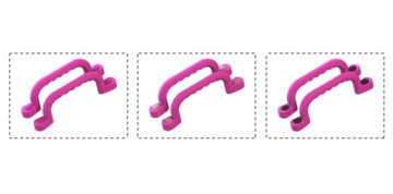 СОЛНЦЕ - РУЧКИ ДЛЯ ДЕТСКОЙ ПЛОЩАДКИ 240 мм - 2 шт. С РОЗОВЫМИ ВИНТАМИ LPK