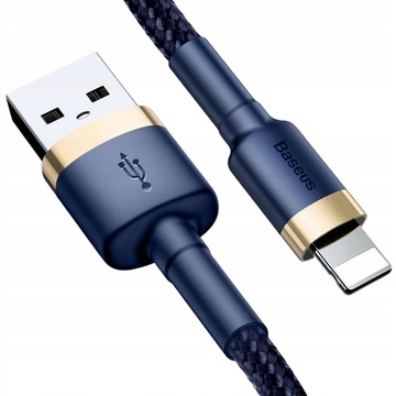 BASEUS MOCNY KABEL USB DO LIGHTNING IPHONE IPAD PRZEWÓD OPLOT 1.5A 2M