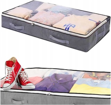 Большой ящик-органайзер для одежды, постельного белья, сумки, одеяла XL, прочный под кровать.