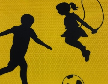 Табличка «Притормози, остерегайся детей», двусторонняя, светоотражающая, большая, 45 x 60 см.